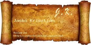 Jaskó Krisztián névjegykártya